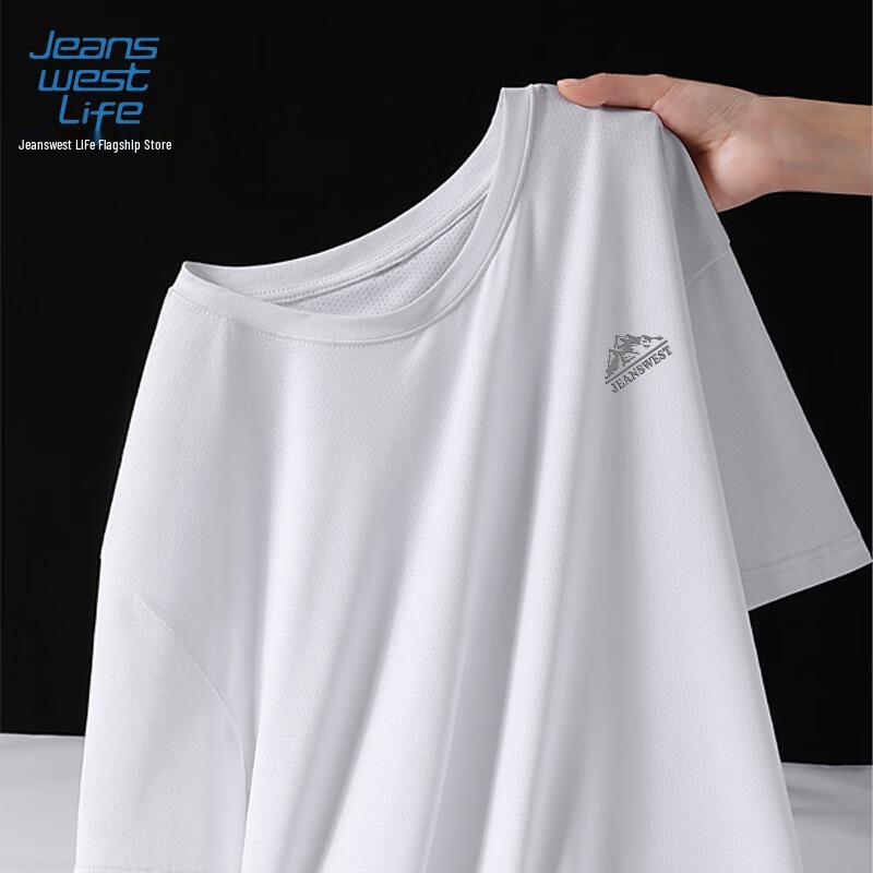 JEANSWEST LIFE Men s Ice Silk Mesh Short Sleeve T-Shirt 4XL