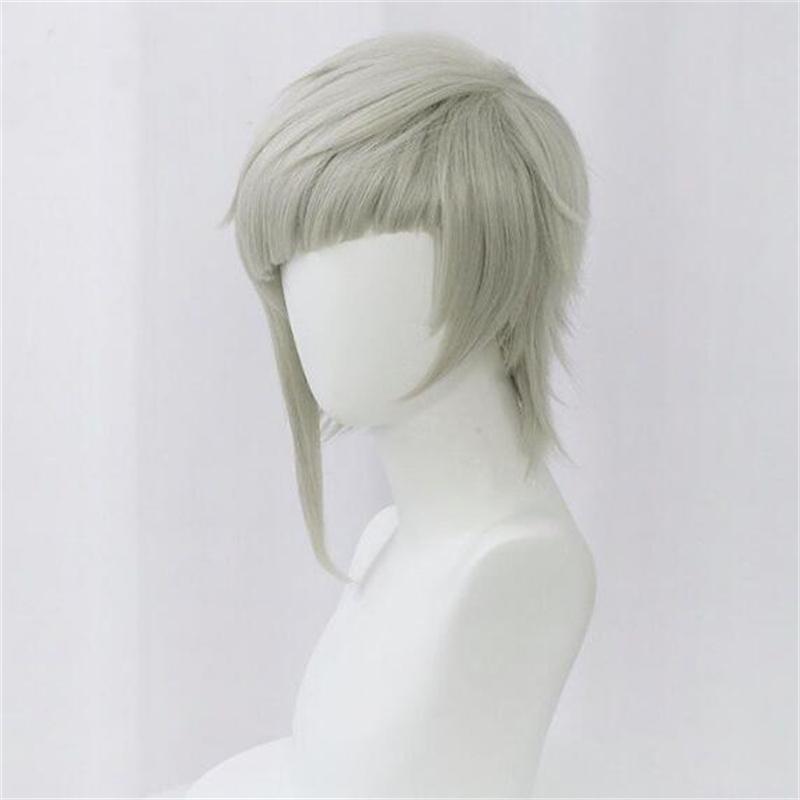Atsushi Nakajima Cosplay Wig High Quality Short Lotus Gray Heat Resistant Synthetic Hair Anime Cosplay Wigs + WigCap