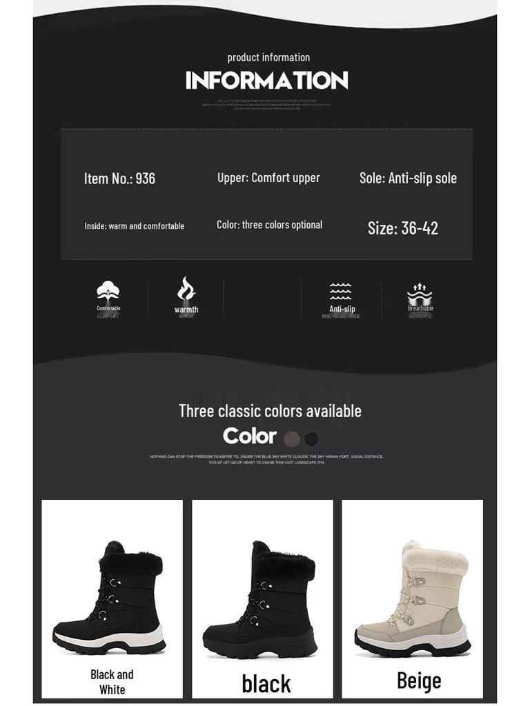 Damskie wszechstronne śniegowce z podszewką z polaru: Ciepłe, antypoślizgowe, pogrubione na jesień i zimę, moda outdoorowa.