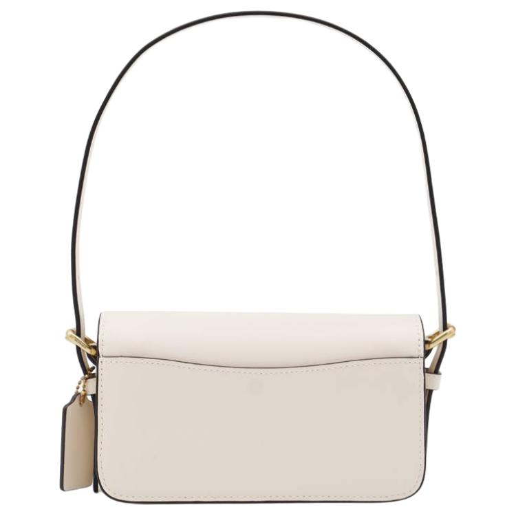 Coach Simple Solid Color Leather Shoulder Tote Bag Small Women Bags Beige CAM18-B4HA