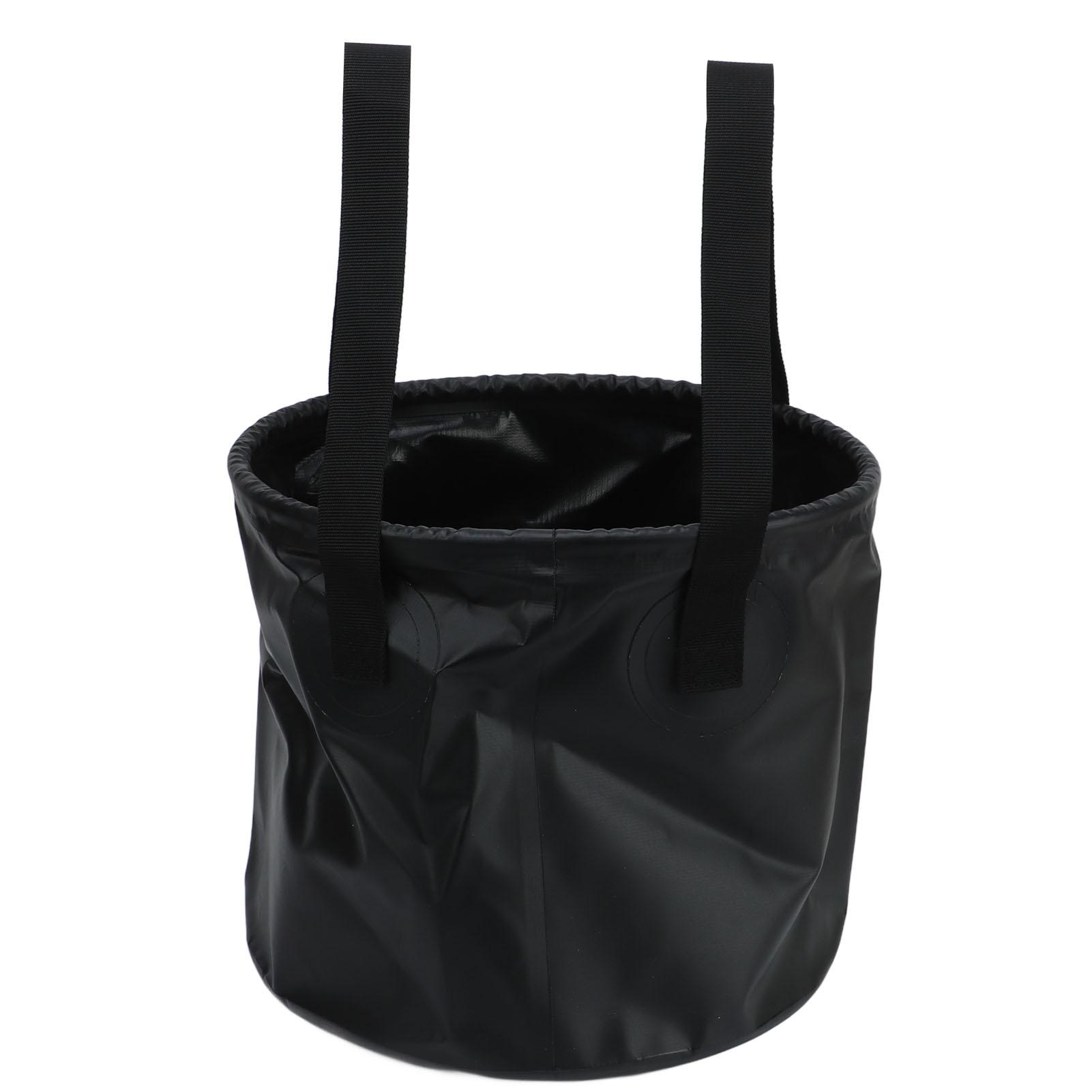

Ведро складное для кемпинга емкостью 10 л из пищевого ПВХ-сетки с боковой армированной веревкой портативное для использования на открытом воздухе чёрный