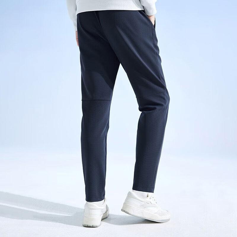 Anta Training Series Solid Color Tapered Mid-Rise Knitted Sports Pants Men Bottoms Black 152337338-1