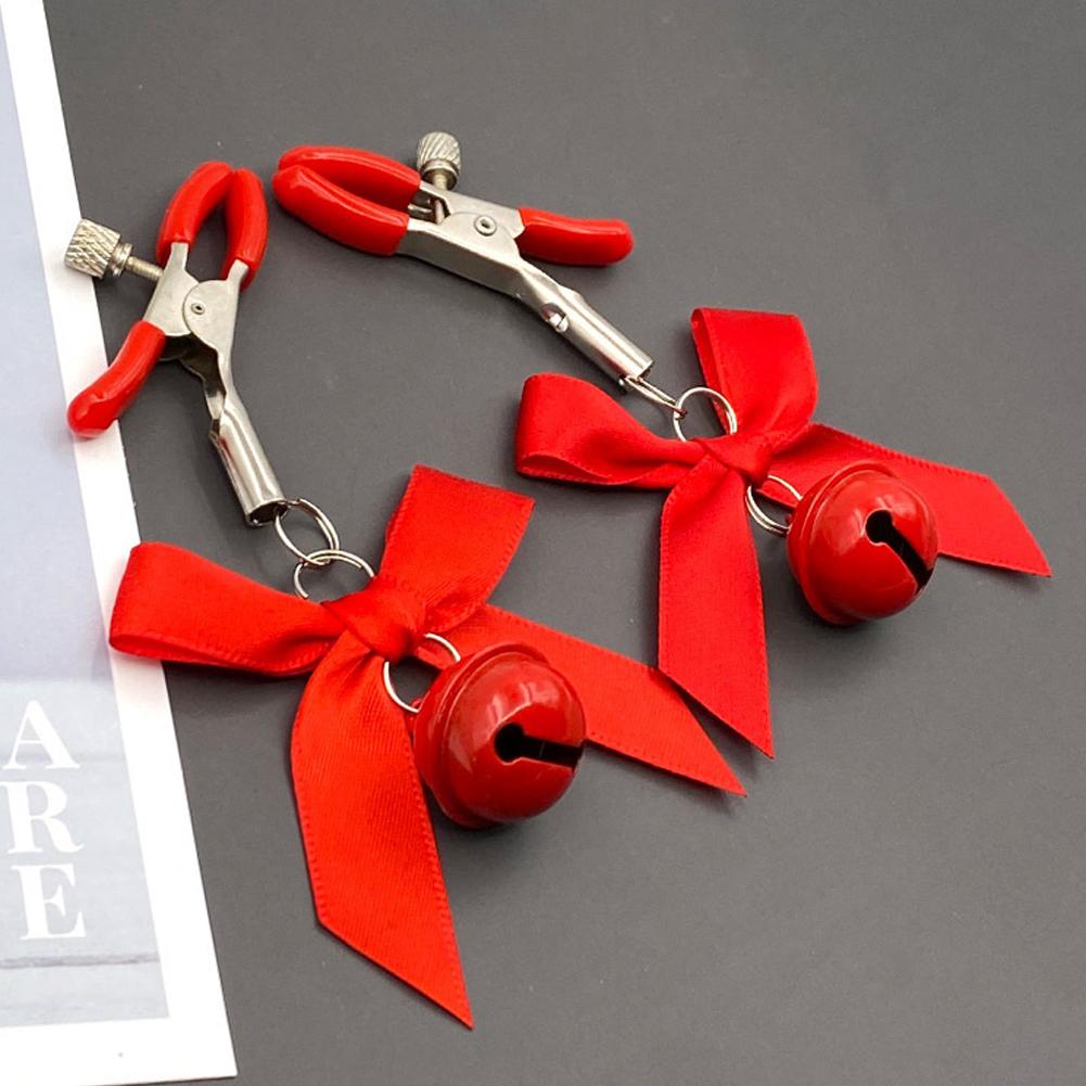 Sexy Bow Adjustable Nipple Clamp Breast Small Bell Adult Fetish Flirting Teasing Sex Toys For Couples Flirting Sex Toy