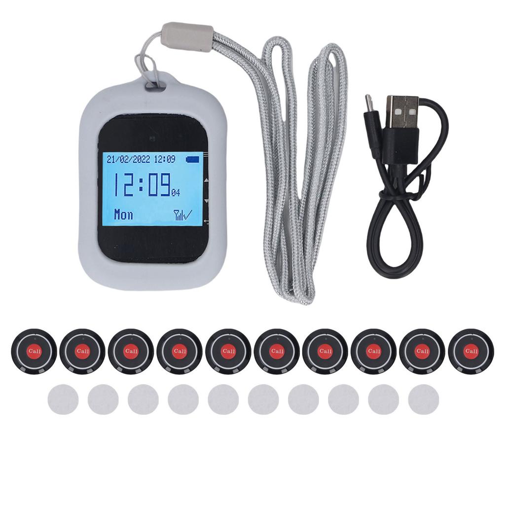 Sistem de Apelare Wireless 10 în 1 Sonerie de Apel Sistem Pager Rezistent la Apă pentru Restaurant Hotel Cafenea