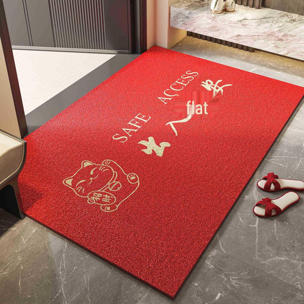 Chinese Red Non-Slip Coil Mud Scraper Mat for Household Entrance