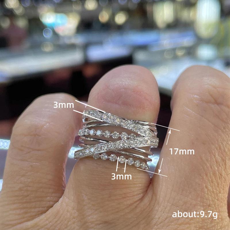 Huitan Luxury Cross Rings for Women CopperColor Full Paved CZ Fashion Bridal Wedding Party Ring Good Quality New Trendy Jewelry