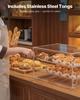 Bakery Display Case, 2-Tier Commercial Countertop Pastry Display Case, Clear Acrylic Bread Box for Kitchen, Party Cake Cabinet with Magnetic Rear Door