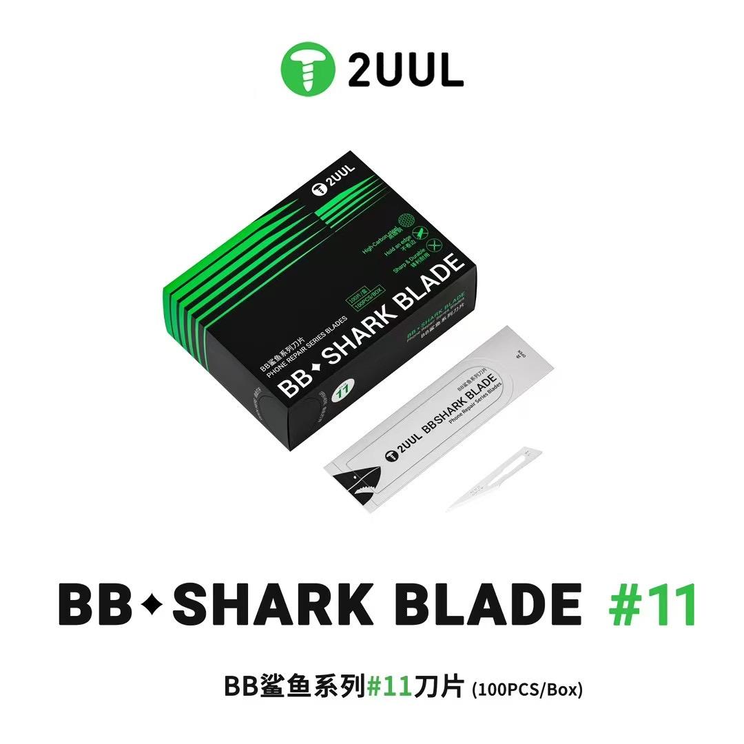 

2UUL BB Shark 11 Blade High Carbon Steel Rubber Removal and Tapping Repair Blade Mobile Phone Repair Tool красный