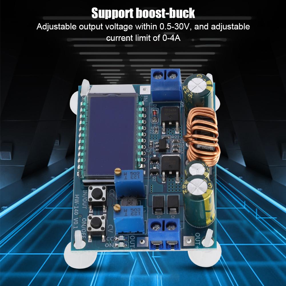 HW 140 Einstellbares Boost-Buck-Spannungsreglermodul LCD Digitalanzeige mit Kühlkörper