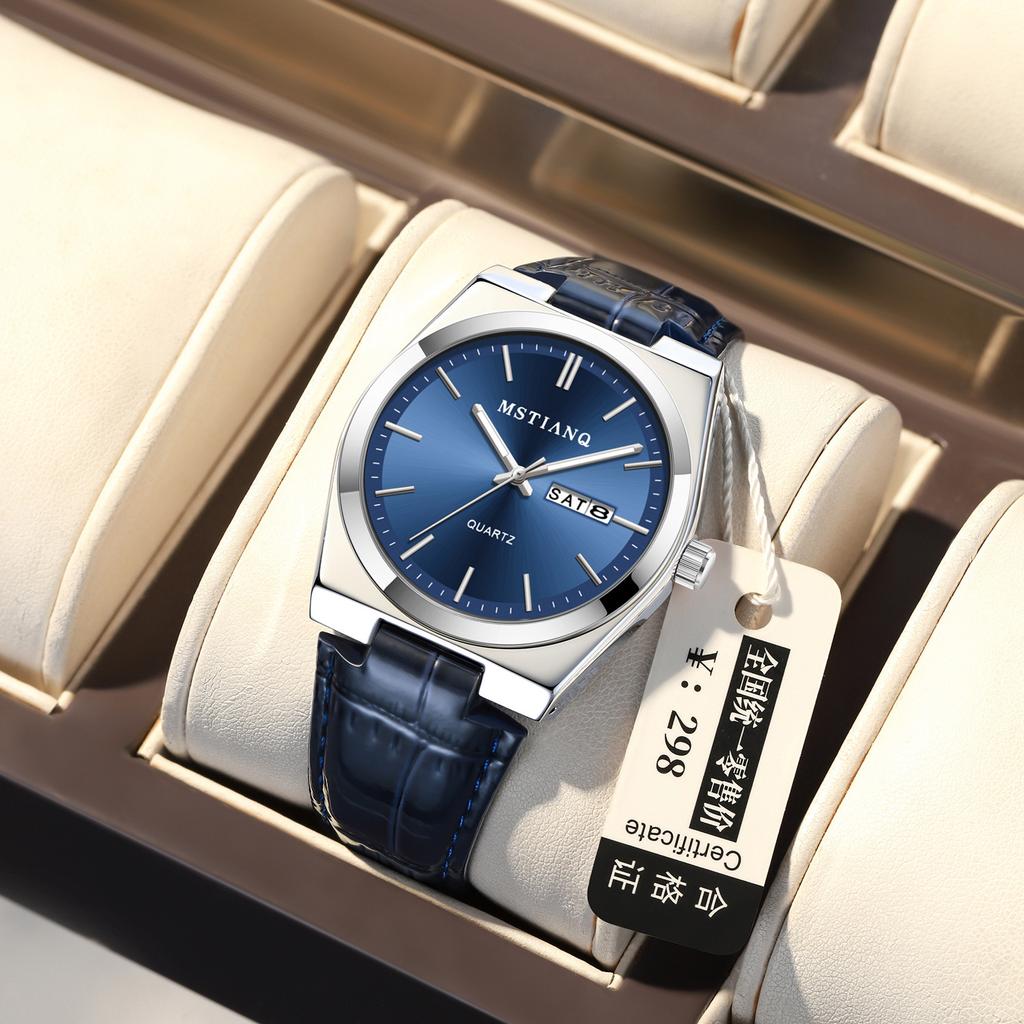 Business Trend Watch Men'S Belt Scale Simple Versatile Luminous High Value Fashion Casual Quartz Watch Men