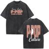 T-shirt Grafica Lavata Retro Rapper Estivo Karan Aujla Tour Culturale Uomo Hip-hop Cotone T-shirt Larga Vintage