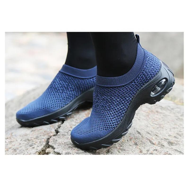 Women's Slip-On Sock Sneakers Breathable Knit Hiking Casual Lightweight Comfortable Shoes