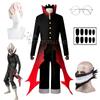 Dandadan Okarun Ken Takakura Cosplay Kostüm Perücke Turbo Oma Kräfte Schwarzer Kragen Uniform Lockiges Kurzes Haar Halloween Party Anzug