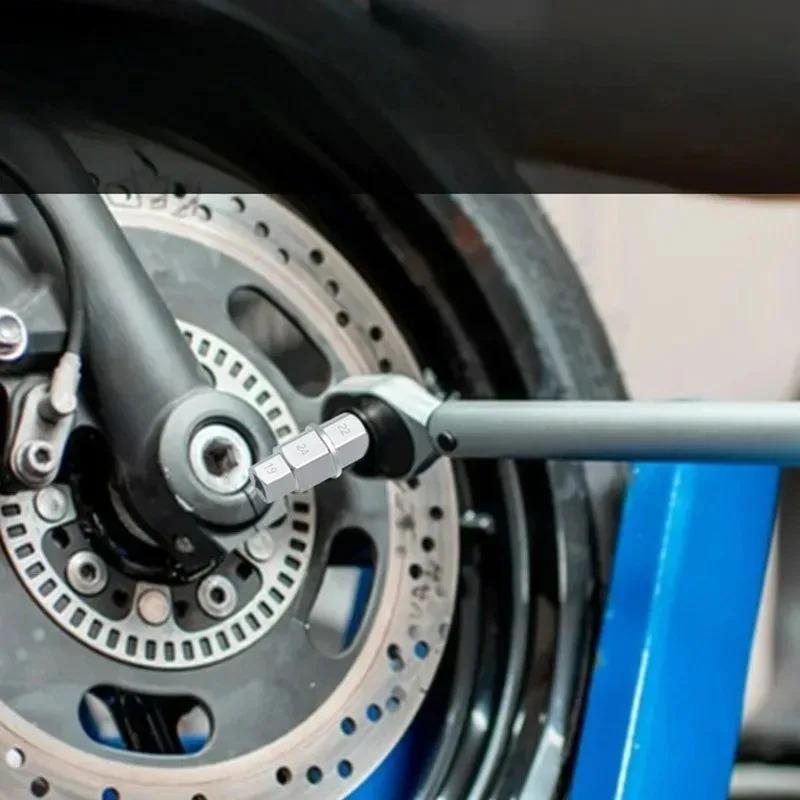 Hex Axle Tool Hex Allen Axle Spindle Tool Motorcycle Front Axle Wheel Chrome Silver Hex Wrench Removal Tool