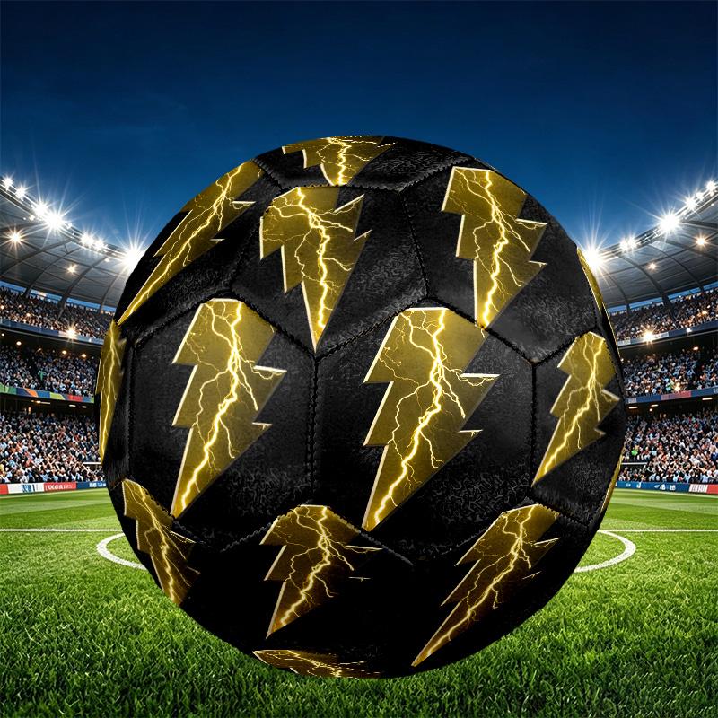 Black Adam Print Size 5 Soccer Ball, PU Wear Resistant Football for Match Training and Daily Practice, Birthday Gift for Soccer Fans