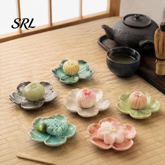 Artisanal Ceramic Condiment Dish Cherry Blossom Sauce Dish, Sushi Soy Dipping Bowl, Small Bowls Decorative Seasoning Appetizer Serving Plates