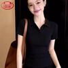 Langsha Women's Polo Collar Short Sleeve T-shirt