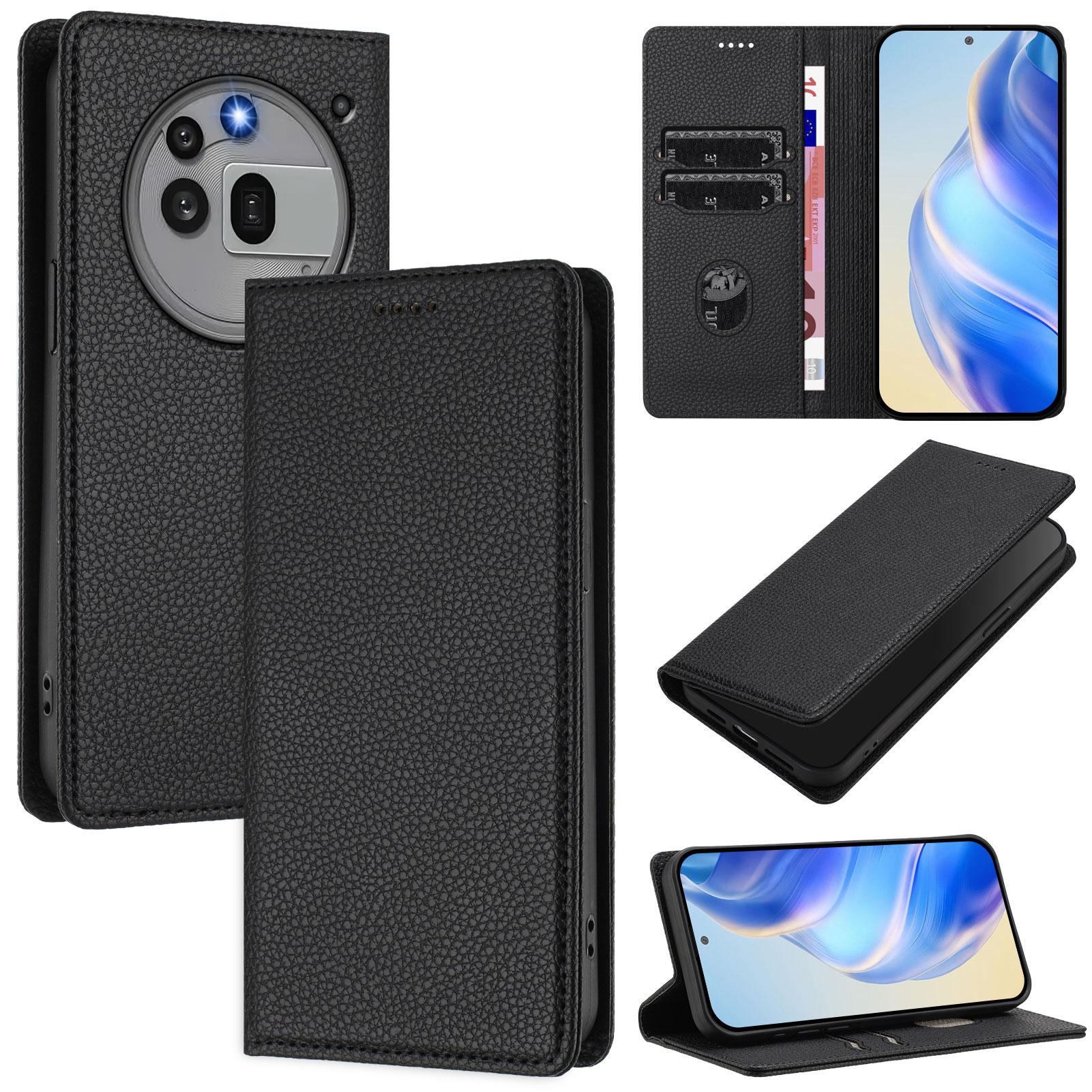 

For Nothing Phone (3a) Pro Wallet Case RFID Blocking Litchi Texture Leather Mobile Cover Black