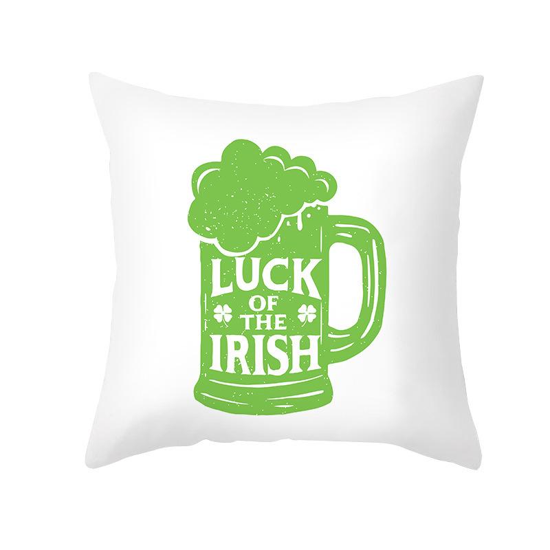 St. Patrick's Day Pillow Cover Nordic Ins Pillow Green Four-leaf Clover Sofa Cushion Cover Pillow Cover