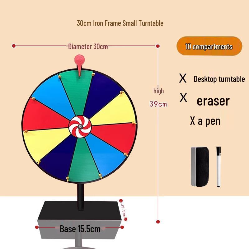 Entertainment Game Turntable: Wipeable Iron Lucky Lottery Spinner