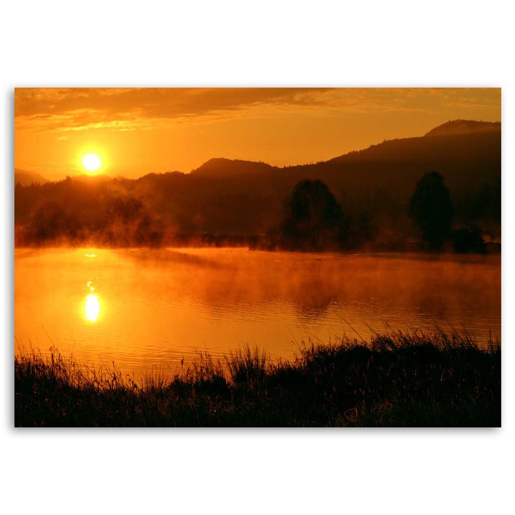 Obraz na plátně, Západ slunce nad horami