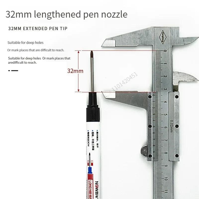 32/20mm Waterproof White Oily Deep Hole Long Nib Head Markers Pen Set for Metal Perforating Bathroom Woodworking Decoration Tool