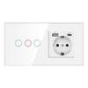 157 European Touch Switch & German Socket with Integrated Glass Panel for Homes