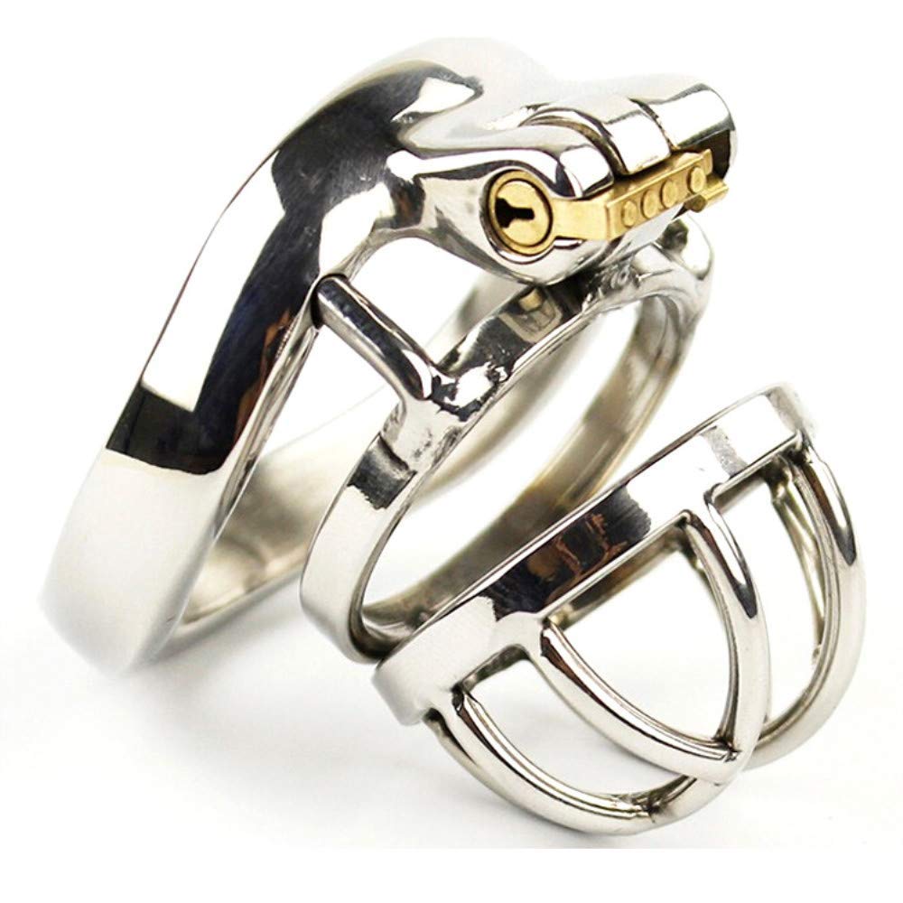 Semaxy Chastity Belt Chastity Lock for Men Penis Restraint Adjustable Training Goods Play Stainless Steel Restraint (50mm)