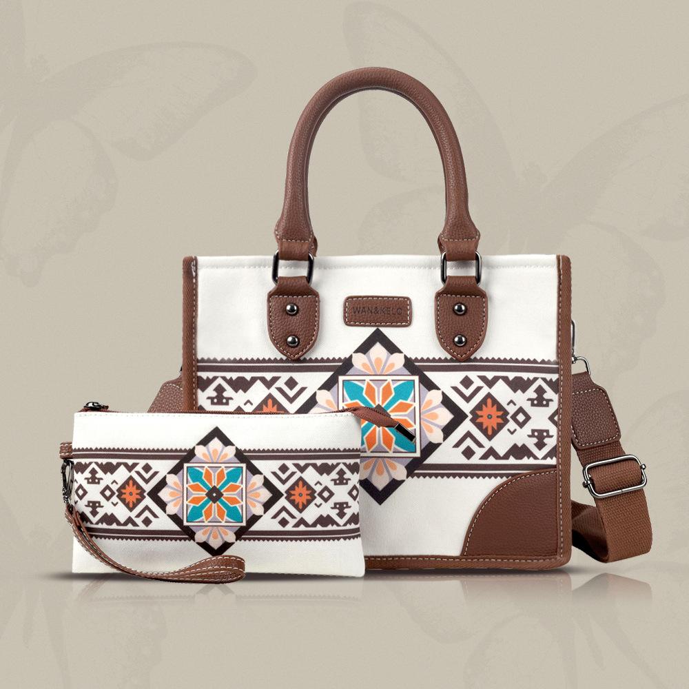 

Богемный этнический стиль, многофункциональная сумка для мамы и ребенка, холщовая сумка через плечо, сумка-кроссбоди большой вместимости 7 inch белый