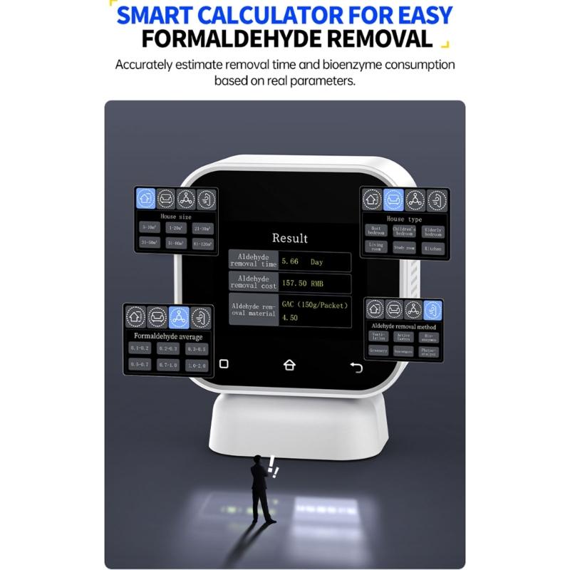 Real Time Formaldehyde Detector With Air Quality Monitor Humidity TVOC Data Record For Indoor Health Risk Assessment