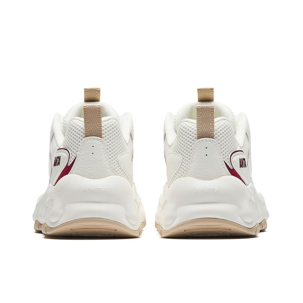 Anta Milk Candy Cushioning Height Increasing Abrasion Resistant Lightweight Low top Casual Shoes Women's White Red 922618887-1
