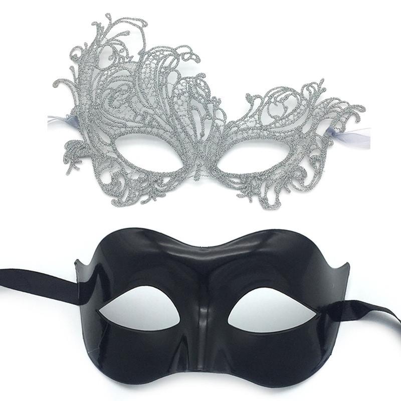 Silver Thread Half Face Mask With Eye Cover For Cosplay And Party Use