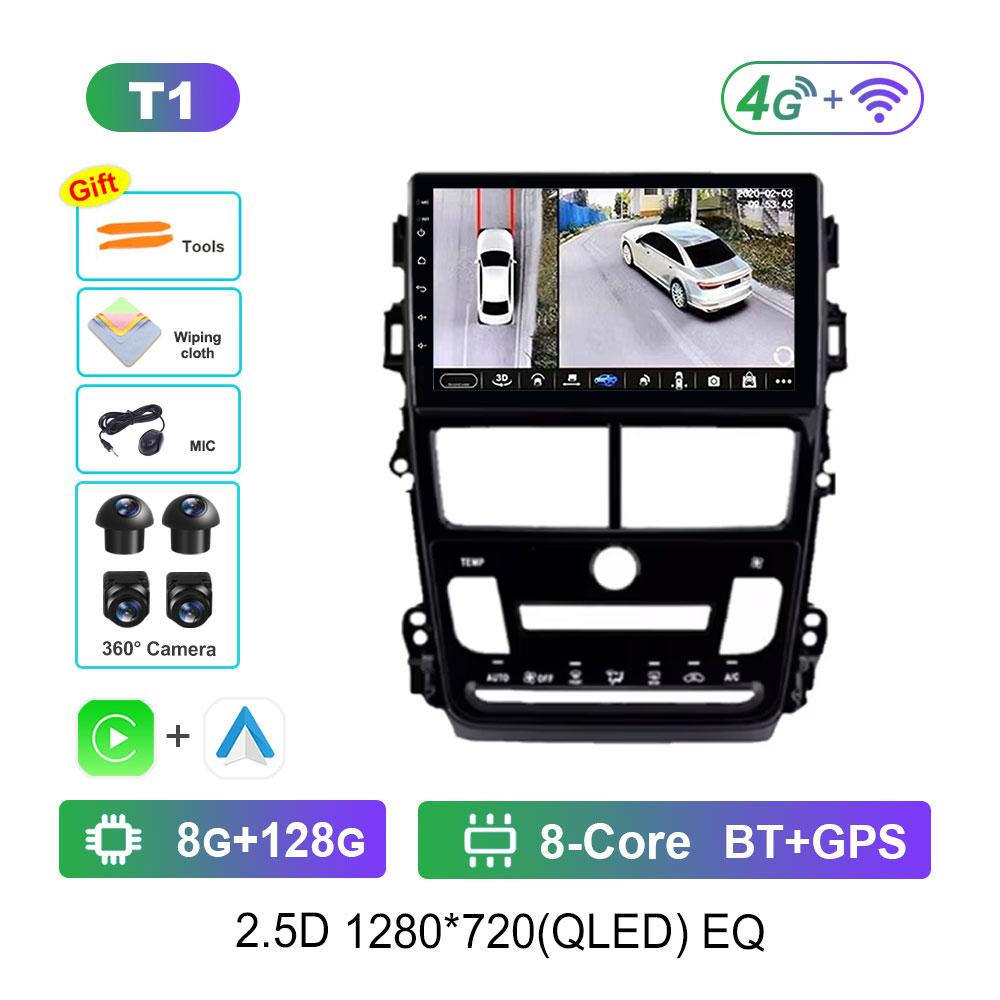 Car Radio Multimedia Player Android 14 Intelligent System for Toyota Vios Yaris 2018 - 2020 GPS 4G WiFi Bluetooth Split Screen