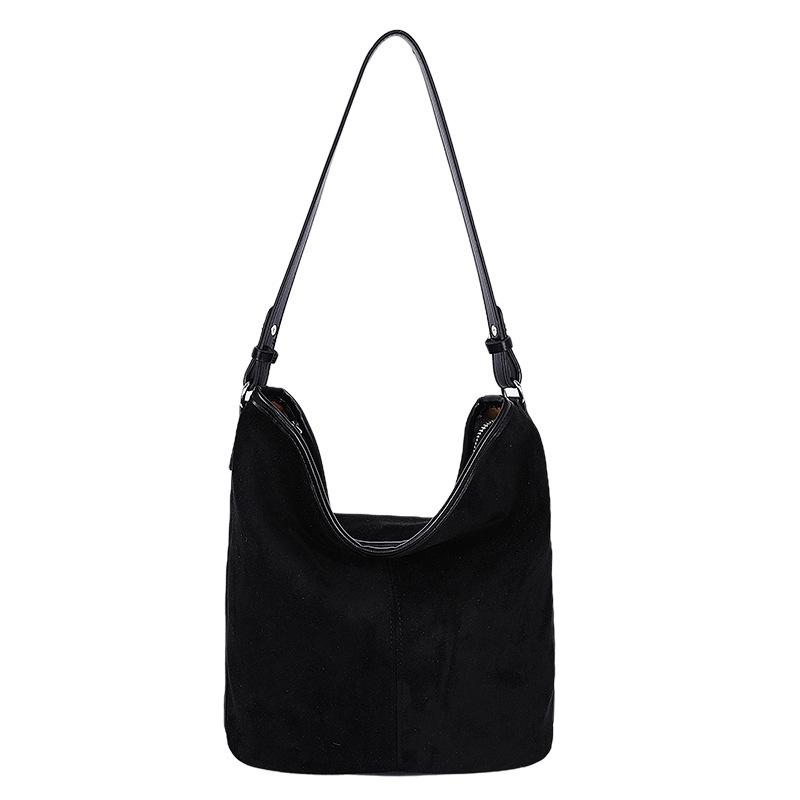 PU Suede Hobo Bag Women's Fashion Shoulder Tote with Soft Texture Casual Everyday Handbag