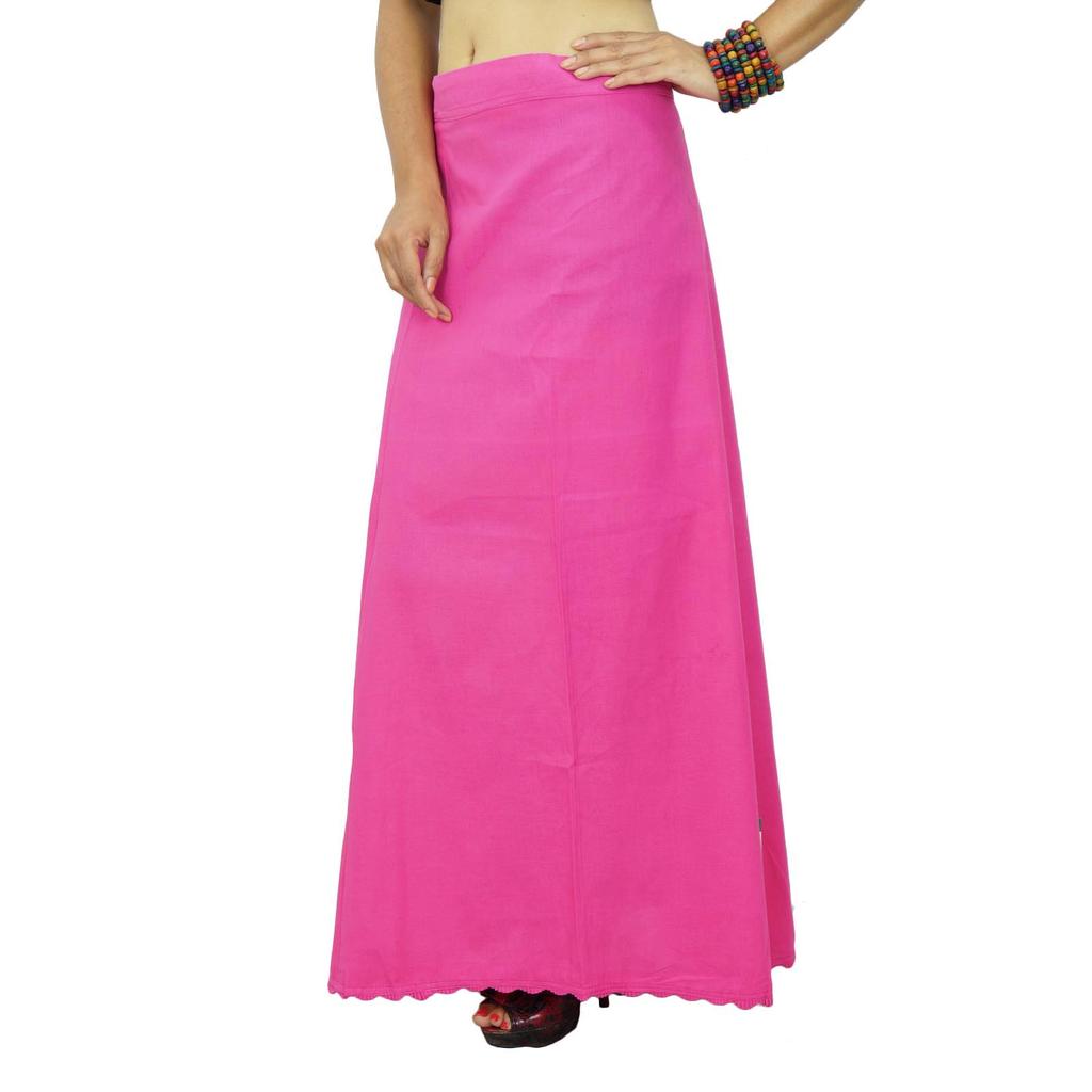 Bollywood Solid Cotton Petticoat Underskirt Indian Lining For Sari