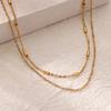 Multi-layer Stacked Chain Stainless Steel Gold-plated Double-layer Necklace Women's Fashion Niche Color-preserving Thin Chain O-chain New