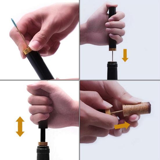 Wine Opener Air Pressure Wine Bottle Opener Needle Type Cork Remover Portable Pocket Corkscrew Pump for Home Restaurant Party