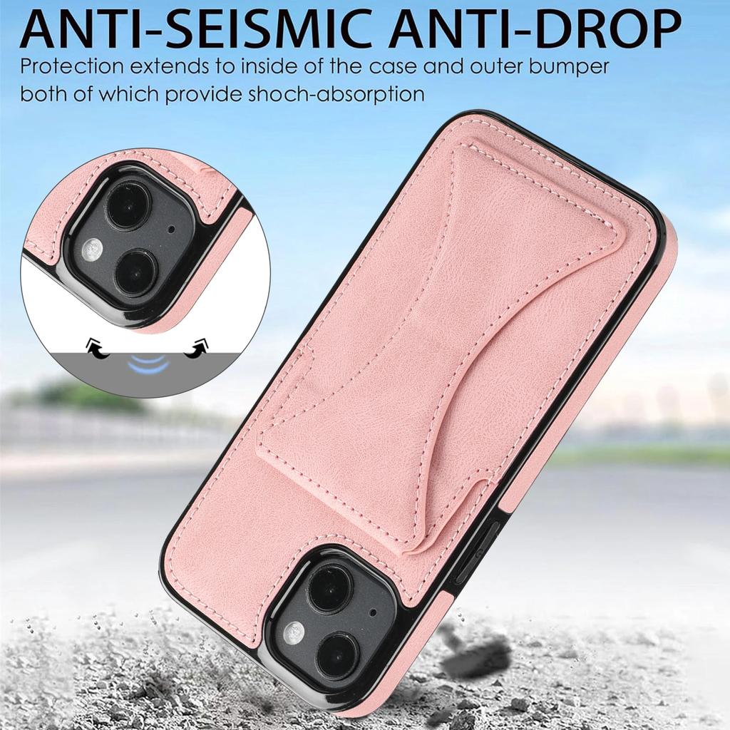 Kožené pouzdro na telefon s držákem na karty pro IPhone 13 12 Mini 16 15 14 11 XS XR X Pro Max 8 7 Plus se stojánkem, nárazuvzdorný kryt