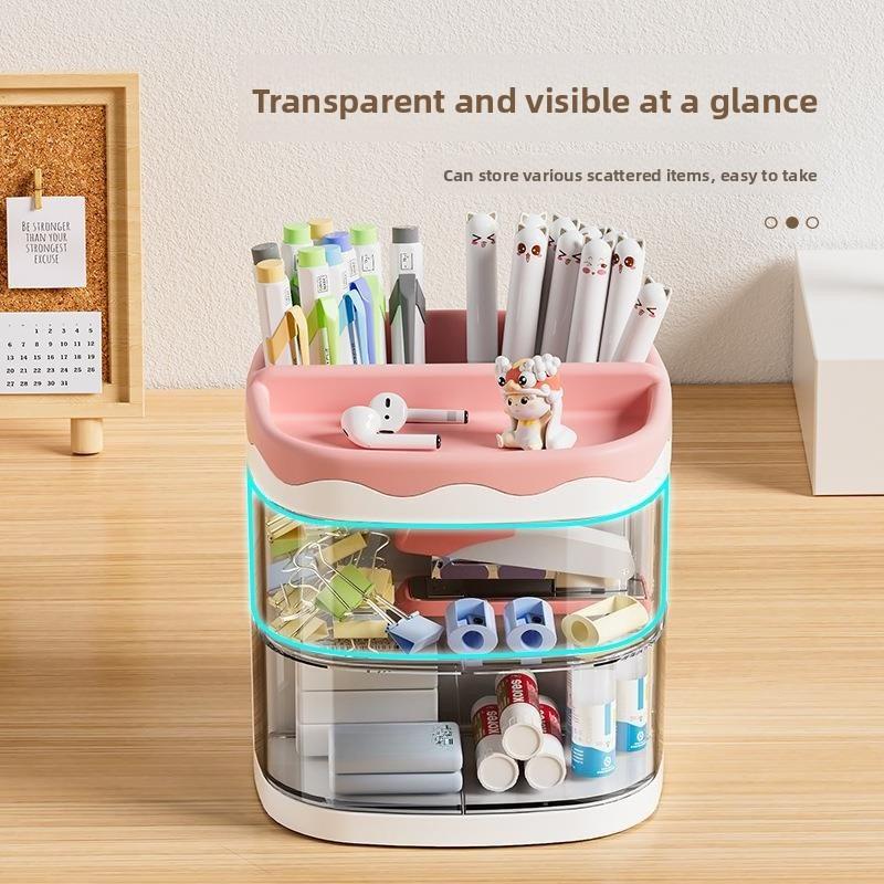 2 Layers Jewelry Organizer Plastic Transparent Hair Ring Display for Dressing Table Cute Children's Hair Accessories Storage Box