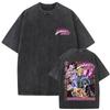 Anime JoJo Bizarre Adventure Yoshikage Kira Vintage Washed T Shirts Men Women Clothing Manga Casual Cotton Short Sleeve Tshirt