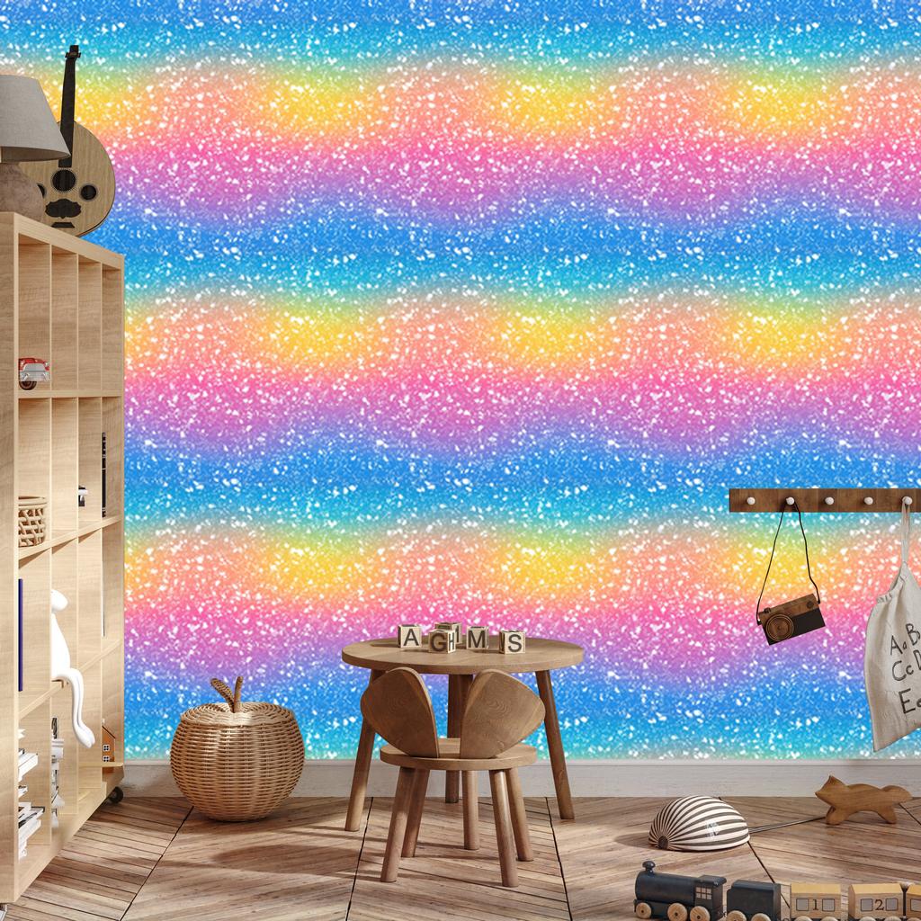 Azure and powder pink glitter wallpaper for living room and bedroom 50x1000