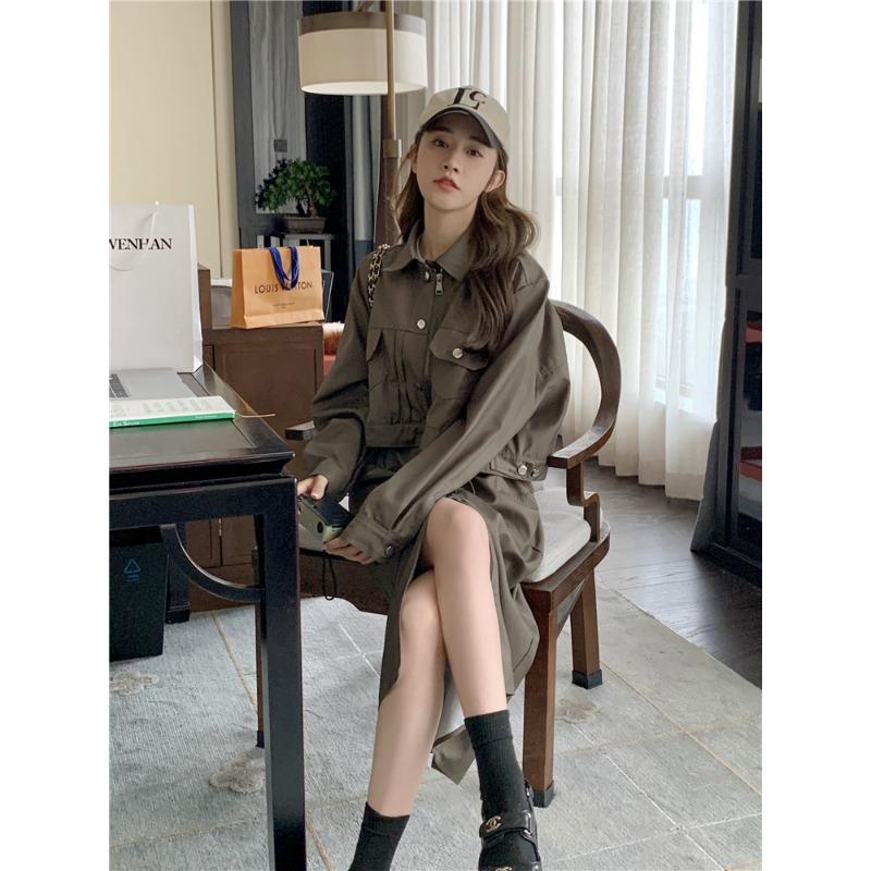 Vestido para Mujer en Primavera y Otoño, Ropa de Trabajo que Reduce la Edad, Ligero para el Lugar de Trabajo, Maduro, Suave, Estilo Coreano, Dulce y Picante Falso Dos Piezas