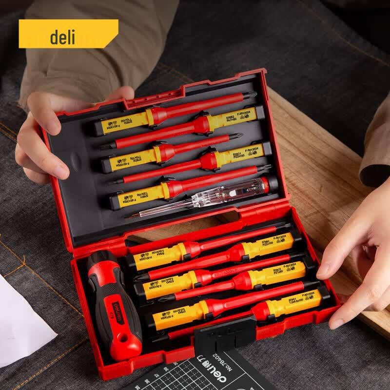 Deli 12-Piece Quick-Change Insulated Screwdriver Set