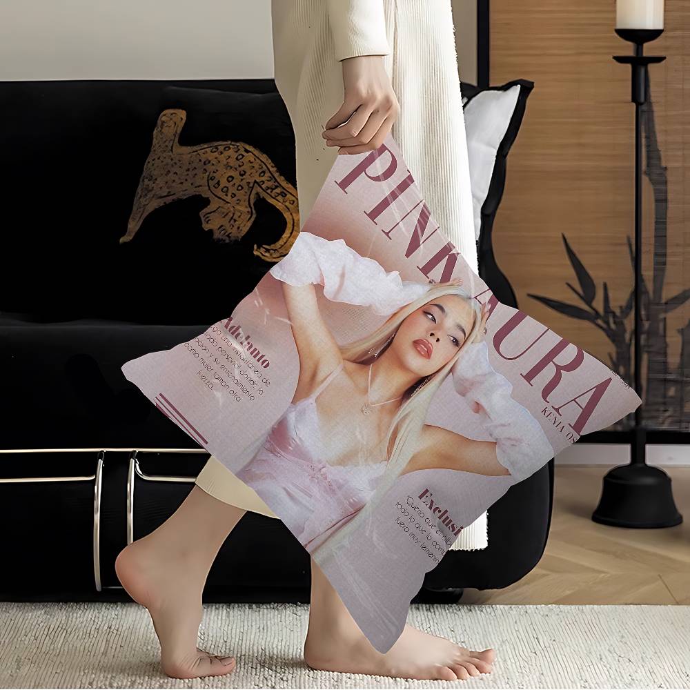 Kenia Os Singer Pink Aura Album Pillow Cover For Bedroom Room And Living Room Sofa Decorative Cushion Cover 30x30 cm