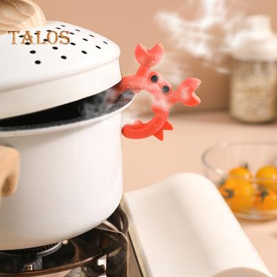 1/2Pcs Crab Shaped Silicone Spatula Holder Rack Anti Scalding Spoon Rest Clip for Cooking Pot Non Perforated Fork Utensil Stand Kitchen Gadget