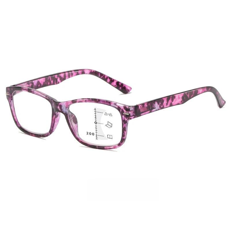 Neue Frühling Bein Multifokale Lesebrille Damen Mode Druck Anti Blaulicht Multifokal Grad Altersweitsichtigkeit Brille Nah und Fern