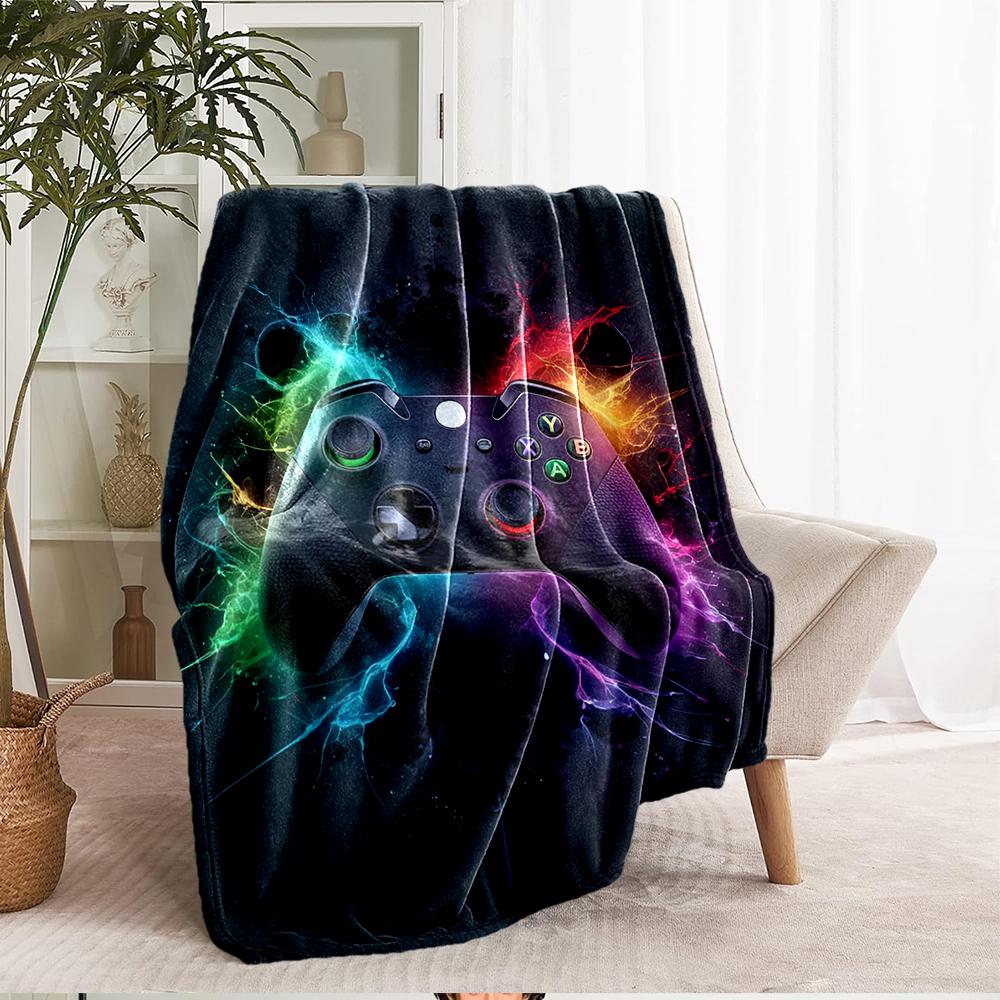 Game Controller Theme Printed Blanket - Perfect for Couch, Bed, Travel & Outdoor Use | Machine Washable, Cozy & Durable.