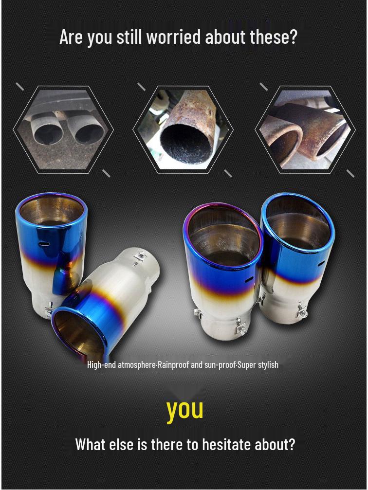 Stainless Steel Silver Exhaust Tailpipe for Prado, Reiz, Camry, RAV4, S6