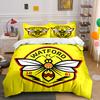 Yellow Bee Emblem Design Bedding Duvet Cover Set Duvet Cover Pillowcases  (1*Duvet Cover 2*Pillowcases, Without Duvet Insert)