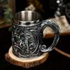 Crimson Dragon Goblet Dragon-themed Mug Dragon Resin Stainless Steel Beer Mug 600ml Retro Tankard Coffee Cup Tea for Fantasy